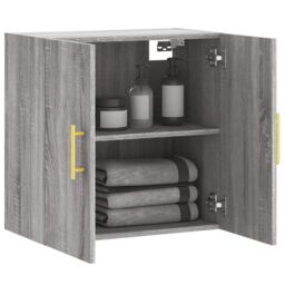 Berkfield Home Wall Cabinet Grey Sonoma 60x31x60 cm Engineered Wood - Size: 60 x 31 x 60 cm - thumbnail 4