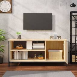 Berkfield Home TV Cabinet Sonoma Oak 100x40x45 cm Engineered Wood in Brown - Size: 100 x 40 x 45 cm - thumbnail 3