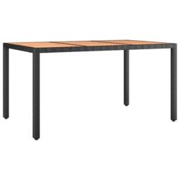 Berkfield Home 5 Piece Garden Dining Set Black Poly Rattan&Solid Wood Acacia - thumbnail 6