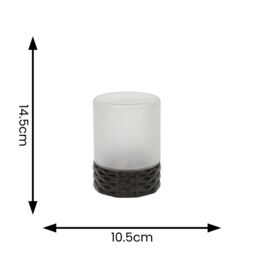 ValueLights Rattan Solar Powered Outdoor Garden Table Lamp with Frosted Glass Shade in Light Brown - thumbnail 4