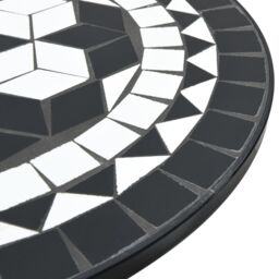 Berkfield Home Mosaic Bistro Table Black & White √ò50x70 cm Ceramic - Size: 50x70 cm - thumbnail 7