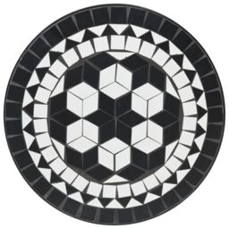 Berkfield Home Mosaic Bistro Table Black & White √ò50x70 cm Ceramic - Size: 50x70 cm - thumbnail 6