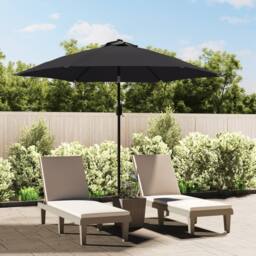 Berkfield Home Garden Parasol with Metal Pole 300 cm Black - thumbnail 1