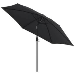 Berkfield Home Garden Parasol with Metal Pole 300 cm Black - thumbnail 3