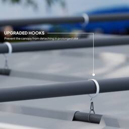 OUTSUNNY 3 x 3(m) Garden Pergola with Retractable Roof, UPF30+, Grey - thumbnail 5