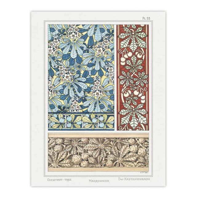 "Artery8 Chestnut Tree Patterns Vintage Floral Wall Art Print Verneuil - Size: W24"" x H32""" - image 1