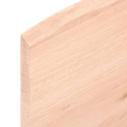 Berkfield Home Wall Shelf 60x10x2 cm Untreated Solid Wood Oak in Natural - Size: 60 x 10 x 2 cm - thumbnail 6