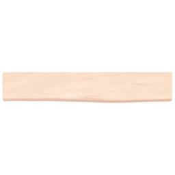 Berkfield Home Wall Shelf 60x10x2 cm Untreated Solid Wood Oak in Natural - Size: 60 x 10 x 2 cm - thumbnail 4