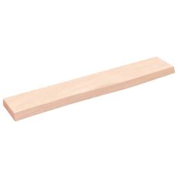 Berkfield Home Wall Shelf 60x10x2 cm Untreated Solid Wood Oak in Natural - Size: 60 x 10 x 2 cm - thumbnail 2