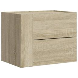 Berkfield Home Decorative Wall-mounted Bedside Cabinet Sonoma Oak 45x30x35 cm in Tan - Size: 45 x 30 x 35 cm - thumbnail 3