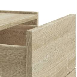 Berkfield Home Decorative Wall-mounted Bedside Cabinet Sonoma Oak 45x30x35 cm in Tan - Size: 45 x 30 x 35 cm - thumbnail 9