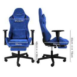 VOGREX Blue Spring Padded Reclining Gaming Office Chair with Footrest - thumbnail 2