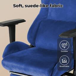 VOGREX Blue Spring Padded Reclining Gaming Office Chair with Footrest - thumbnail 4