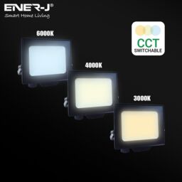 ENER-J 30W LED Floodlight CCT Switchable IP65 Weatherproof Black 2700 in White - thumbnail 8