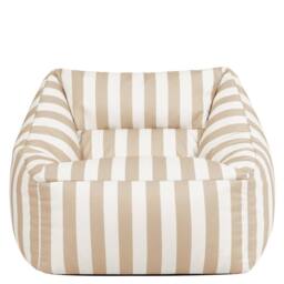icon Natalia Stripe Soft Woven Kyoto Armchair Bean Bag in Taupe - thumbnail 1