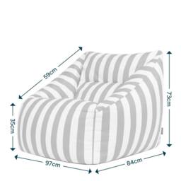 icon Natalia Stripe Soft Woven Kyoto Armchair Bean Bag in Taupe - thumbnail 9