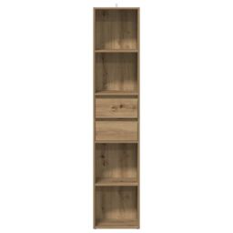 Berkfield Home Book Cabinet Artisan Oak 36x30x171 cm Engineered Wood in Brown - Size: 36 x 30 x 171 cm - thumbnail 4