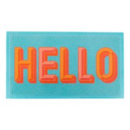 Artsy Mats Blue Hello Indoor Outdoor Doormat (90 x 60cm) - Size: 90 cm x 60 cm - thumbnail 2