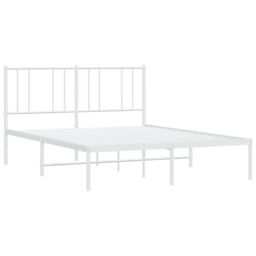 Berkfield Home Metal Bed Frame with Headboard White 150x200 cm King Size - thumbnail 5