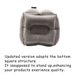 FLAVORA Grey Travel Pillow Inflatable Neck Support - Size: Cot - thumbnail 3