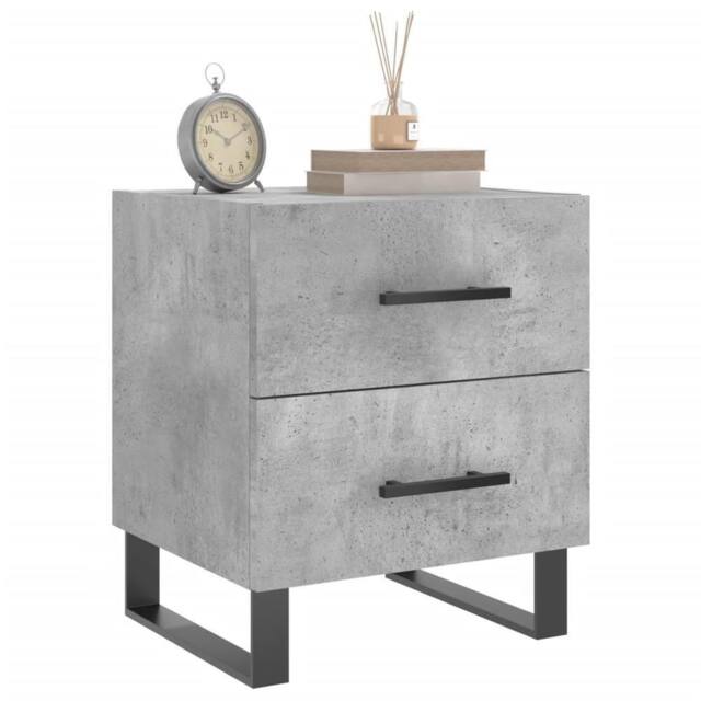 Berkfield Home Modern Bedside Cabinet Concrete Grey 40x35x47.5 cm Engineered Wood - image 1