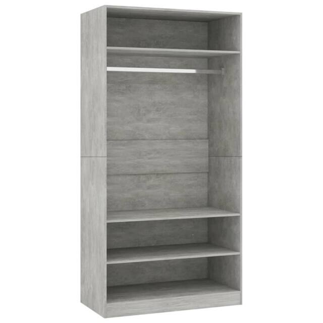 Berkfield Home Wardrobe Concrete Grey 100x50x200 cm Engineered Wood - Size: 100 x 50 x 200 cm - image 1