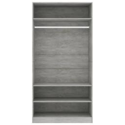 Berkfield Home Wardrobe Concrete Grey 100x50x200 cm Engineered Wood - Size: 100 x 50 x 200 cm - thumbnail 5