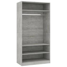 Berkfield Home Wardrobe Concrete Grey 100x50x200 cm Engineered Wood - Size: 100 x 50 x 200 cm - thumbnail 1