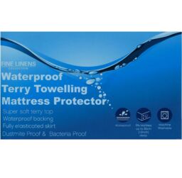 Gr8 Home Waterproof Terry Towel Mattress Protector Fitted Bed Sheet Cover in White - Size: King - thumbnail 3