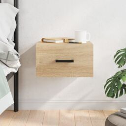 Berkfield Home Wall-mounted Bedside Cabinet Sonoma Oak 35x35x20 cm in Brown - Size: 35 x 35 x 20 cm - thumbnail 1