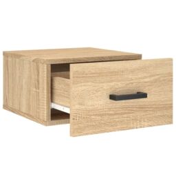 Berkfield Home Wall-mounted Bedside Cabinet Sonoma Oak 35x35x20 cm in Brown - Size: 35 x 35 x 20 cm - thumbnail 6
