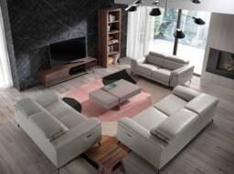 Angel Cerda Walnut TV Unit with Black Mirror Glass & Black Steel in Brown - thumbnail 4