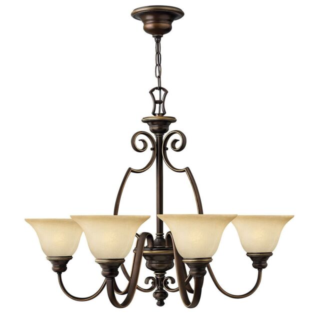 Loops 6 Bulb Chandelier Hanging Pendant LIght Antique Bronze LED E27 60W Bulb