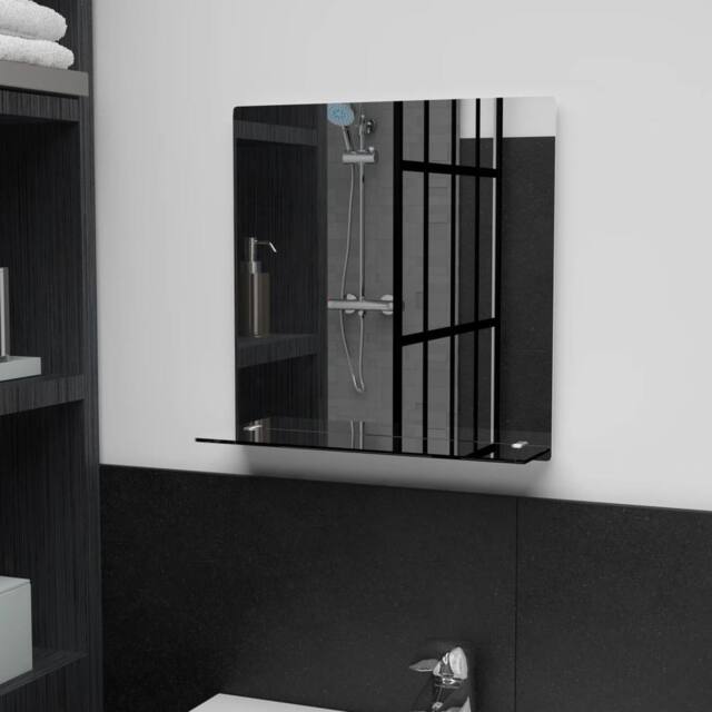 Berkfield Home Wall Mirror with Shelf 40x40 cm Tempered Glass - image 1