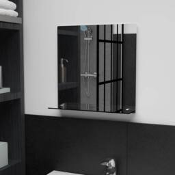 Berkfield Home Wall Mirror with Shelf 40x40 cm Tempered Glass - thumbnail 1