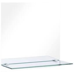 Berkfield Home Wall Mirror with Shelf 40x40 cm Tempered Glass - thumbnail 2