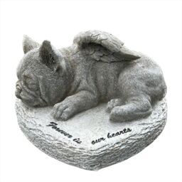 Animal Crackers French Bulldog Memorial 'Forever In Our Hearts' Stone Effect Dog Pet Loss Gift in Grey - thumbnail 8