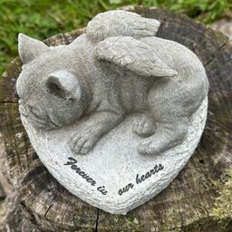 Animal Crackers French Bulldog Memorial 'Forever In Our Hearts' Stone Effect Dog Pet Loss Gift in Grey - thumbnail 3