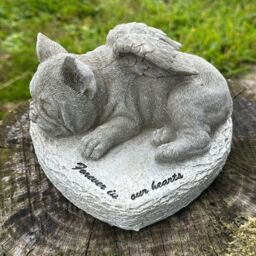 Animal Crackers French Bulldog Memorial 'Forever In Our Hearts' Stone Effect Dog Pet Loss Gift in Grey - thumbnail 2