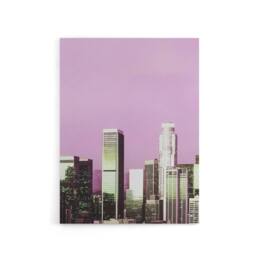 "Artery8 Skyline view of Los Angeles California Highsmith Canvas Wall Art Print in Pink - Size: W18"" x H24""" - thumbnail 1