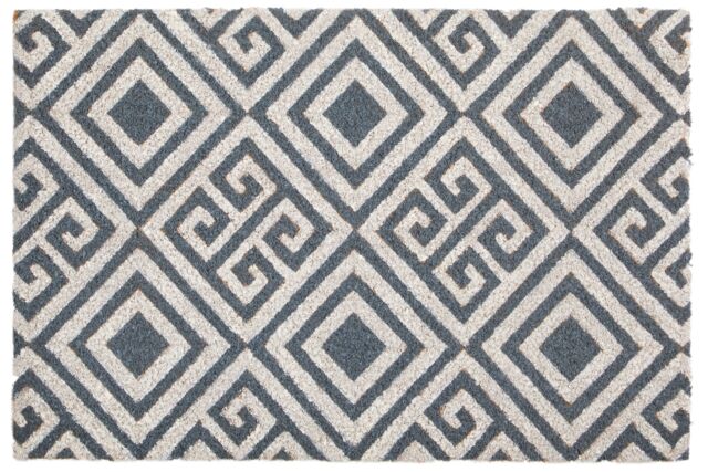 Orsina Filta Blue & White Geo Coir Doormat - Size: Medium - image 1