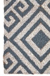 Orsina Filta Blue & White Geo Coir Doormat - Size: Medium - thumbnail 4