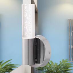 First Choice Lighting Orin - Bathroom Wall Light with Bubble Detail in Silver - thumbnail 3