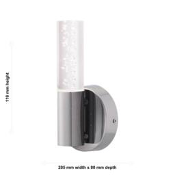 First Choice Lighting Orin - Bathroom Wall Light with Bubble Detail in Silver - thumbnail 5