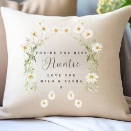 Aye Do Gifts Women's Personalised Grandma Daisy Flower Cushion in Cream - Size: 40 cm x 40 cm - thumbnail 2