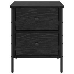 Berkfield Home Modern Bedside Cabinet Black Oak 40x42x50 cm Engineered Wood - Size: 40 x 42 x 50 cm - thumbnail 6