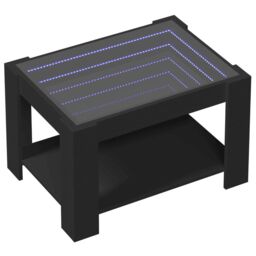 Berkfield Home Coffee Table with LED Black 73x53x45 cm Engineered Wood - Size: 73 x 53 x 45 cm - thumbnail 3