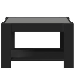 Berkfield Home Coffee Table with LED Black 73x53x45 cm Engineered Wood - Size: 73 x 53 x 45 cm - thumbnail 6