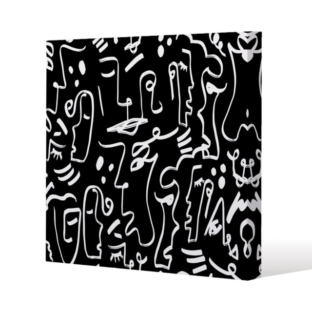 Benjamin Tate Design Geometric Shapes Repeating (Canvas Print) / 61 x 61 x 4cm in Natural - Size: 61 x 61 x 4 cm - image 1