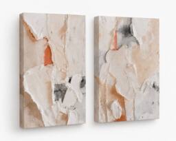 "Mafett Mediterranean Abstract Canvas Print Set of 2 Neutral Wall Art in Beige - Size: W24"" x H32""" - thumbnail 4